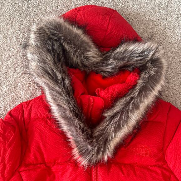 North Face TNF Dreamer Parkina 600 Down Winter Jacket Coat Red New sz medium - Picture 6 of 16